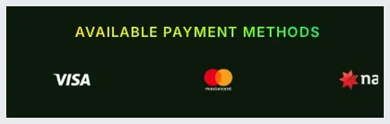 EliteWin7 payment methods display, "AVAILABLE PAYMENT METHODS" heading with Visa, Mastercard, and Nuvei logos, 19.10.2026